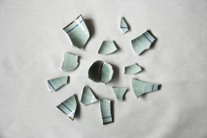 Smashed cup in circles